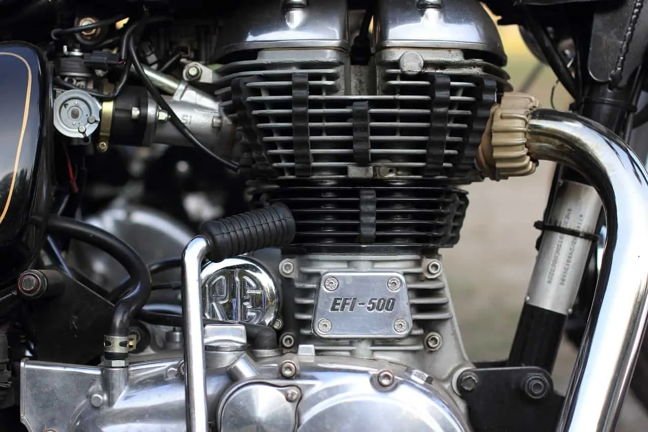 close up motorcycle alternator engine