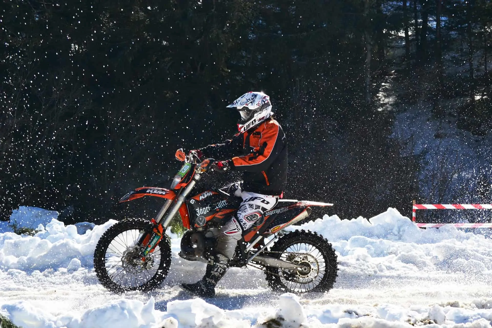 snowy rough terrain motorcycle