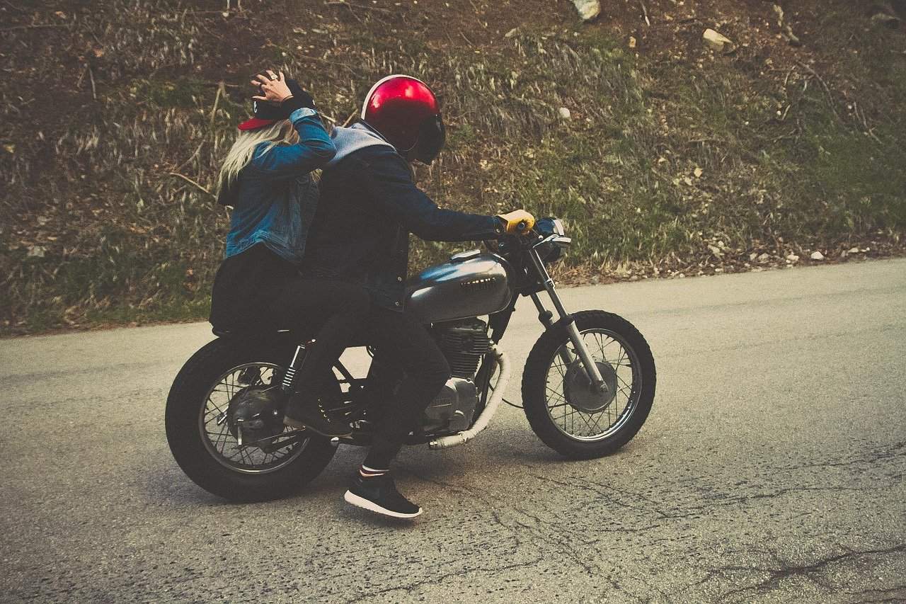 couple helmet motorcycle