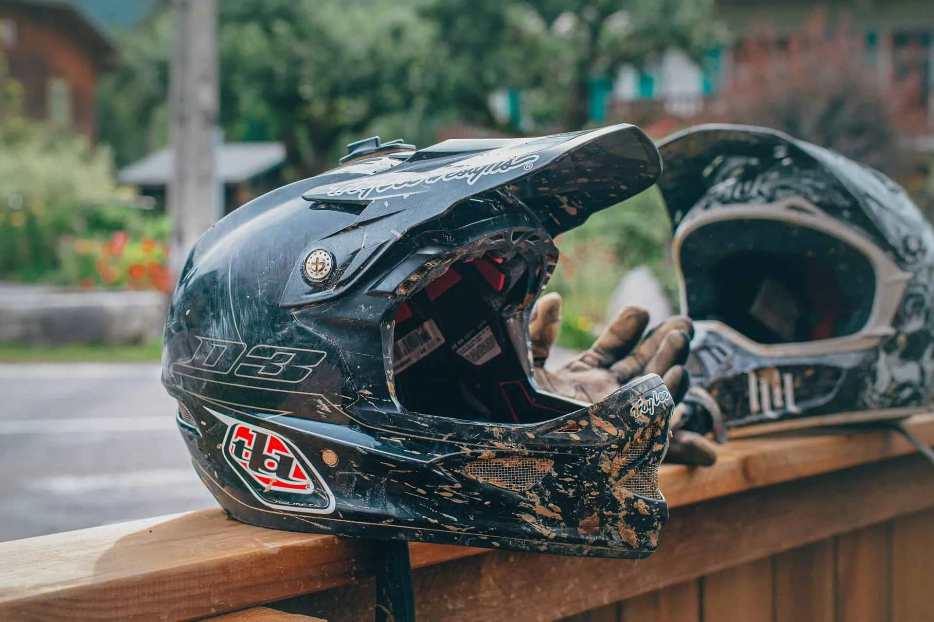 dirty helmet motorcycle