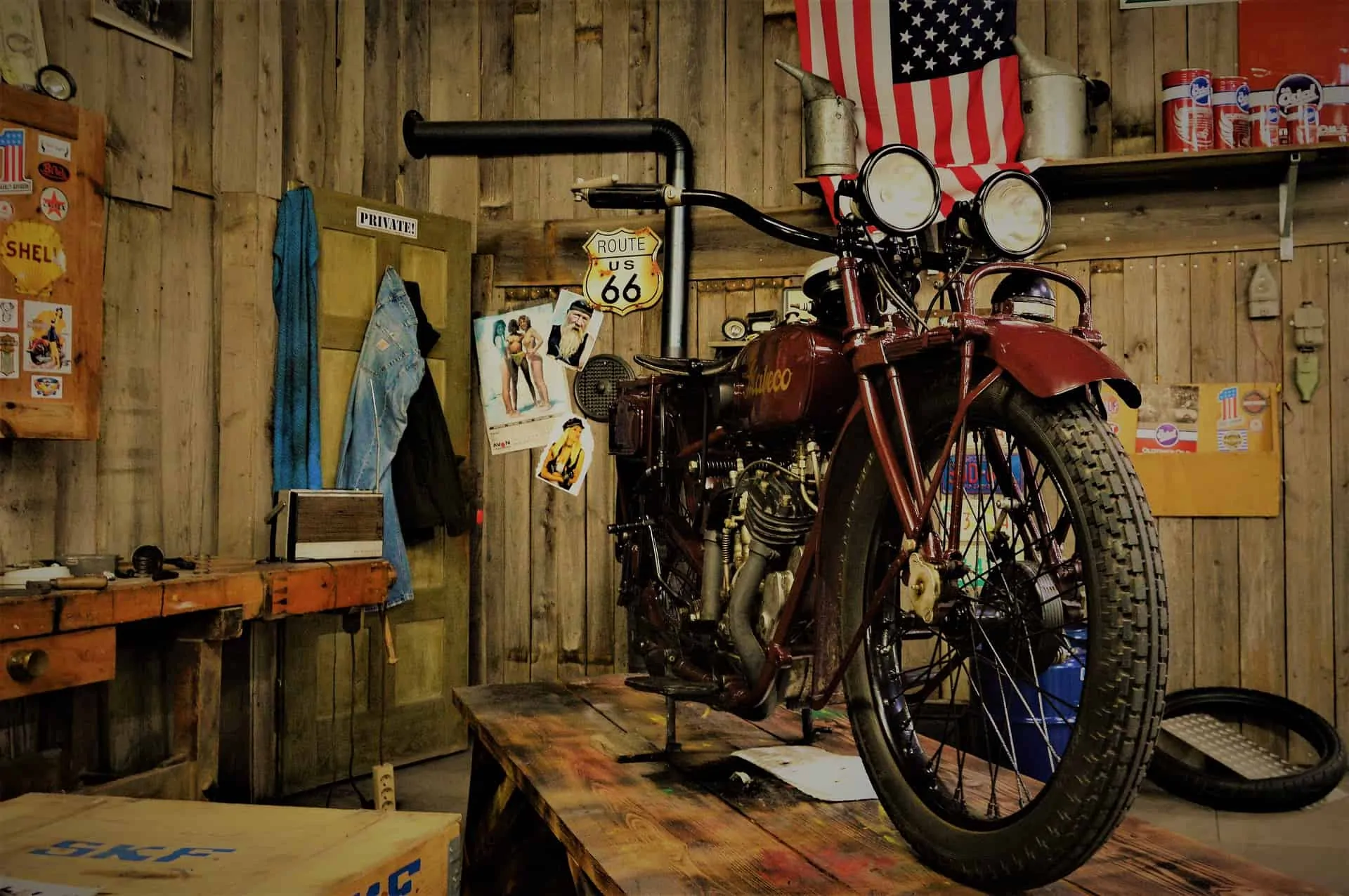 garage motorcycle repair