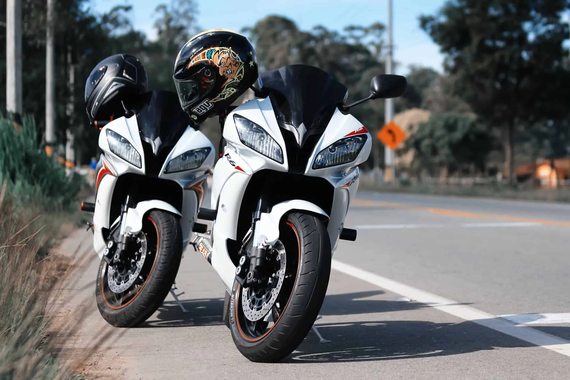 motorcycles helmets by road