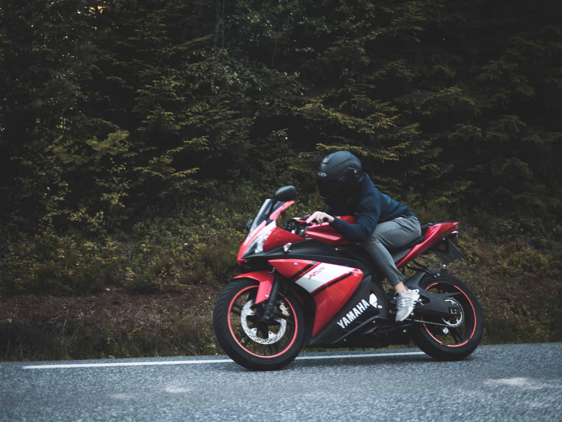 rider red black motorcycle