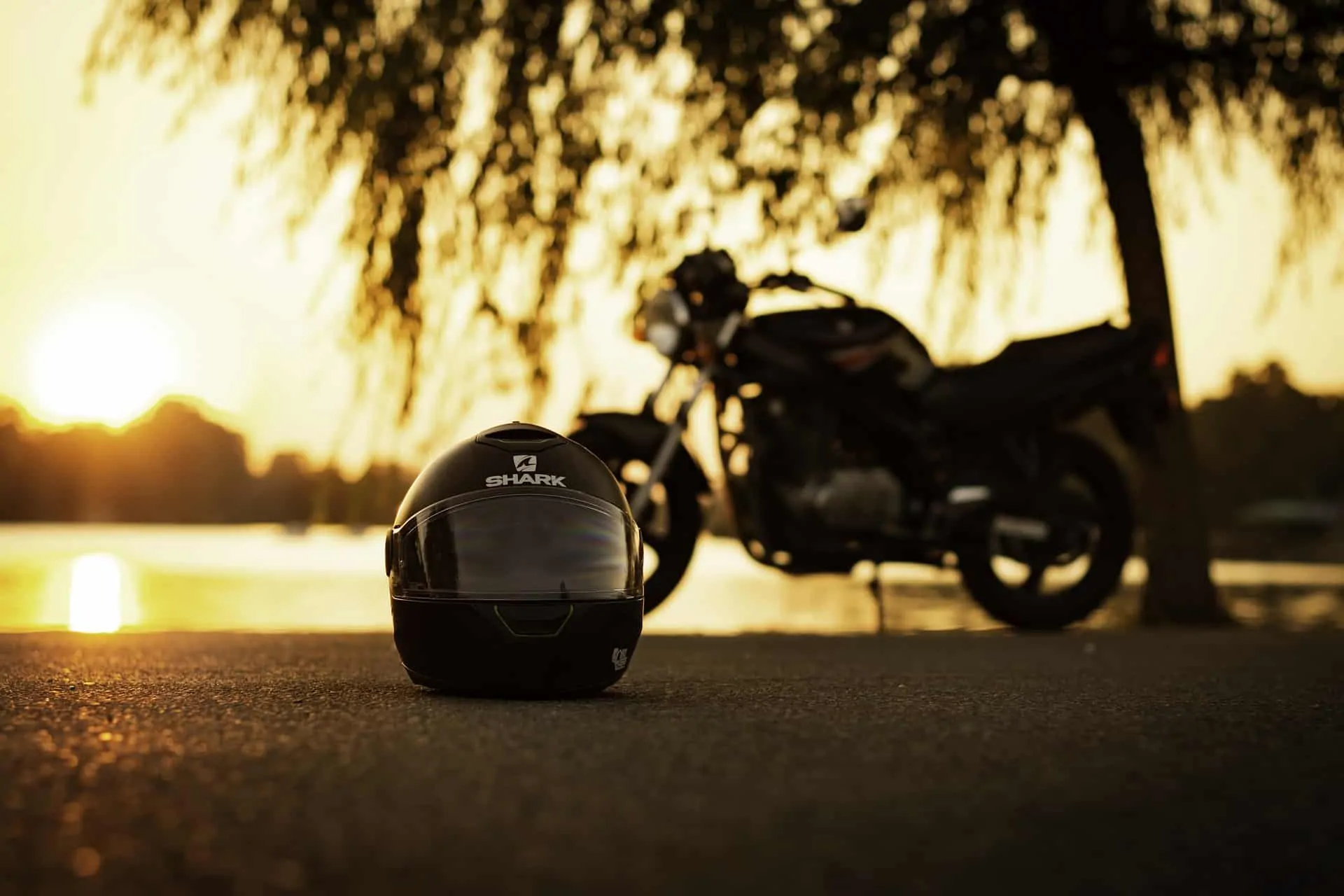 sunset motorcycle helmet